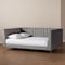 Baxton Studio Oksana Modern Glam and Luxe Light Grey Velvet Fabric and Gold Finished Queen Size Daybed 174-10983-Zoro - alternate 7